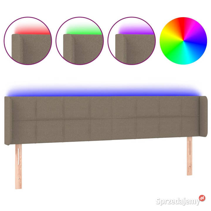 Zagłówek do łóżka z LED taupe 183x16x7888 Warszawa
