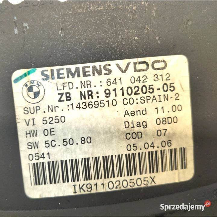 LICZNIK ZEGARY 911020505 BMW E90 E91 E92 20 D osobowe lubelskie Chełm