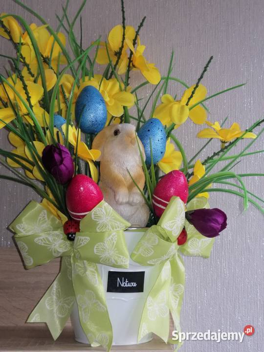 Oryginalna dekoracja świąteczna z zajączkiem w Katowice