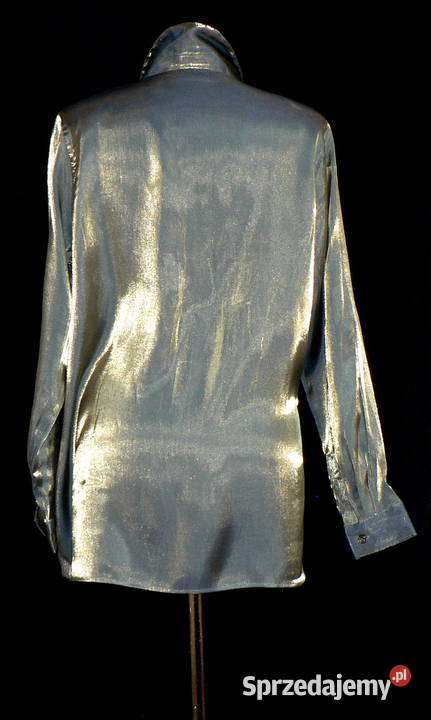 Jaclyn Smith złota zieleńcudna koszulowa bluzka