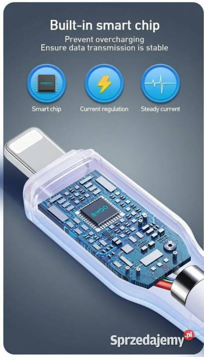 Długi kabel USB Lightning 8pin 8pin 2m 3A Siemianowice Śląskie sprzedam