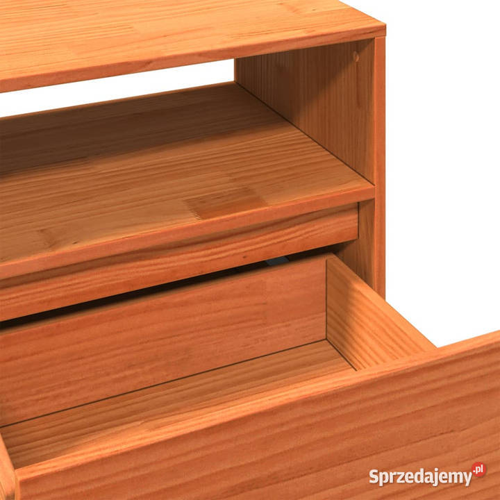 Szafka RTV woskowy brąz 140x37x50 lite drewno mazowieckie sprzedam
