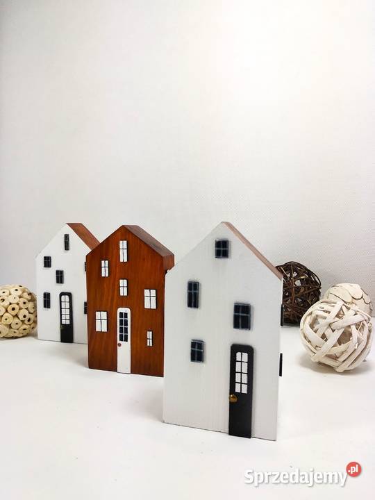 Drewniane dekoracyjne kamieniczki wielokolorowy Wrocław