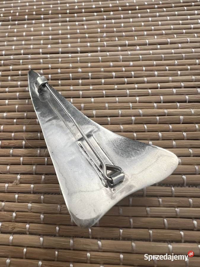 Srebrna brosza broszka muszla abalone onyks Warszawa