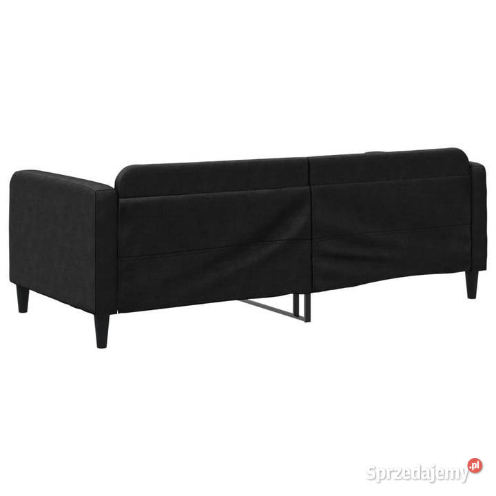 Sofa z funkcją spania czarna obita tkaniną Łóżka Warszawa