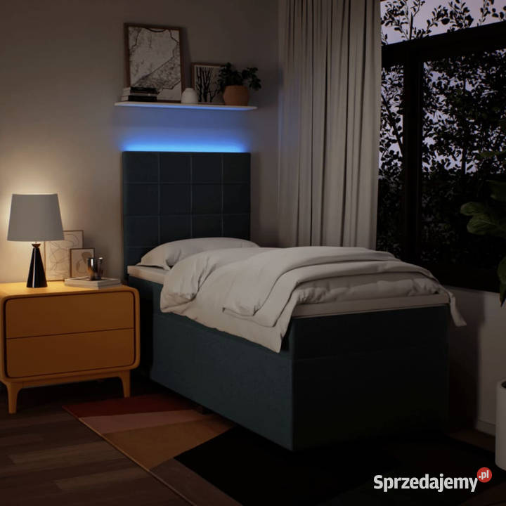 Łóżko kontynentalne z materacem niebieskie Warszawa