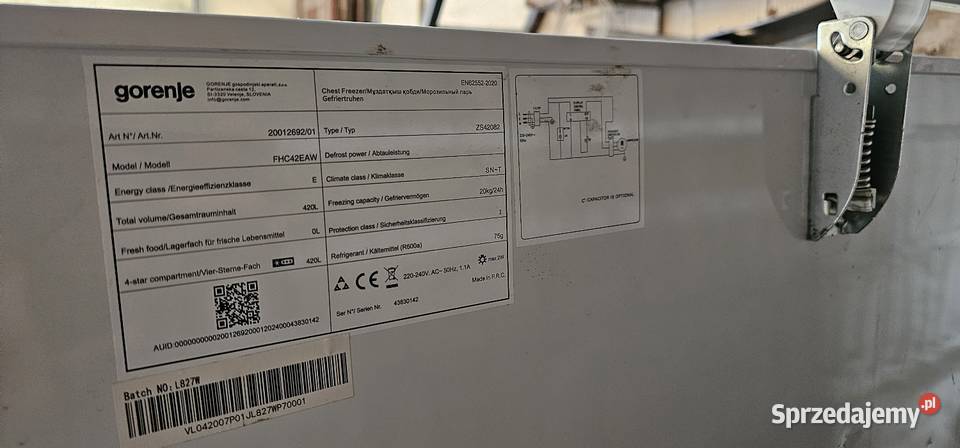 Zamrqżarka Gorenje 420l FHC42EAW wielkopolskie