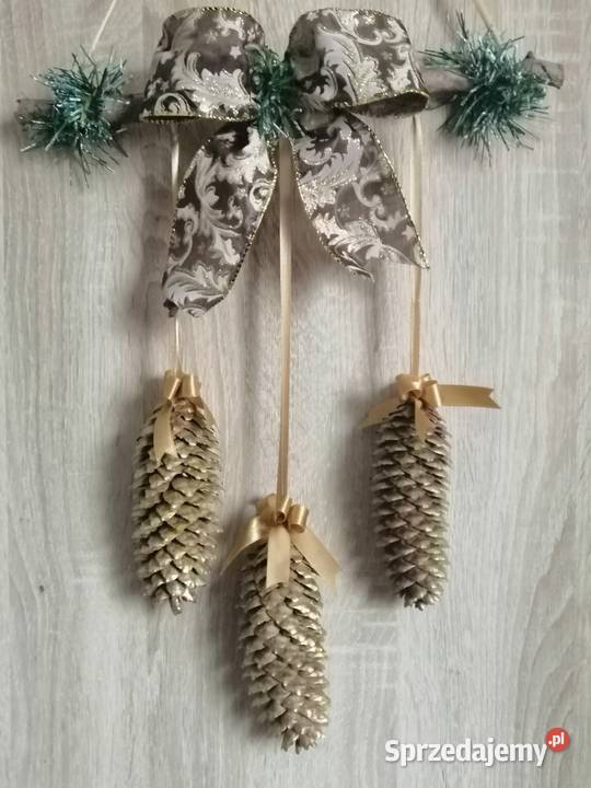 Zawieszki świąteczne z naturalnymi szyszkami sprzedam