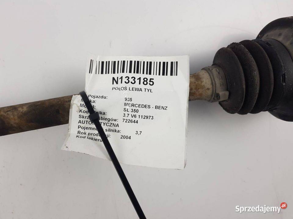 PÓŁOŚ LEWA TYŁ 37 245 MERCEDES SL 350 Lipno