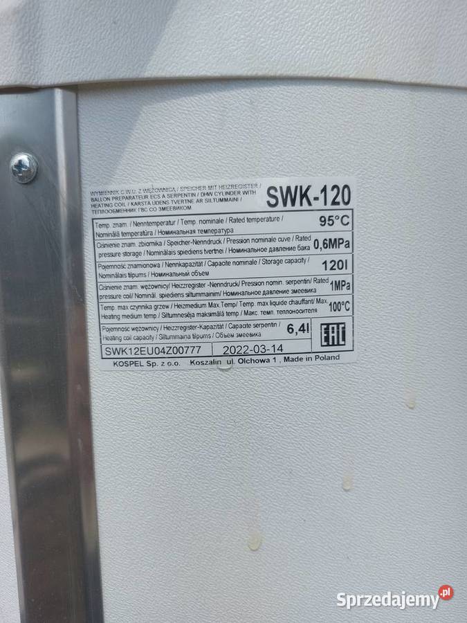 Sprzedam 2 letni niewiele używany 120 l bojler