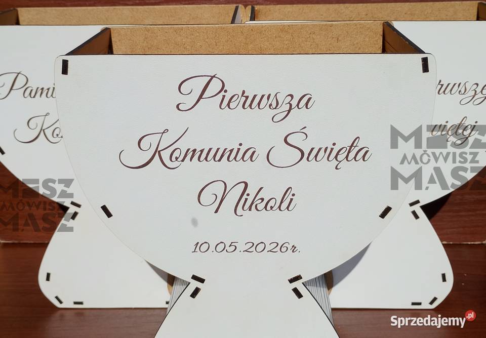 Drewniana Pamiątka Pierwszej Komunii Świętej Dekoracje i ozdoby Zielona Góra