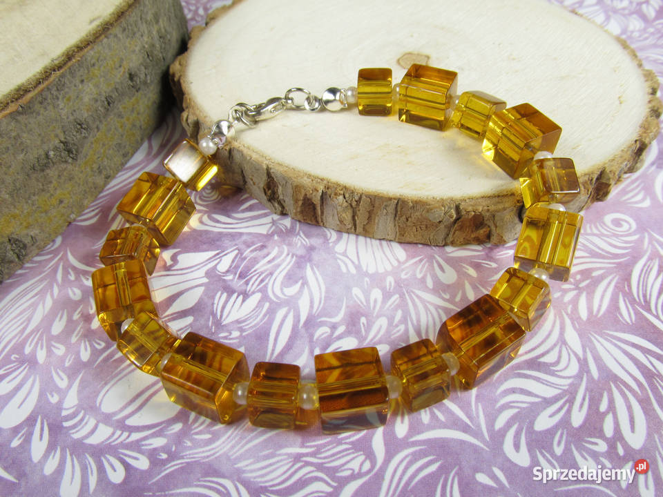 Naszyjnik bransoletka komplet zestaw bursztynowy