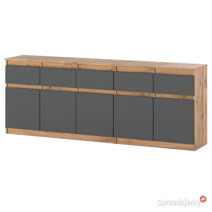 Komoda Skandynawska 200 5 Szuflad Pojemna Szafka 35cm Elbląg