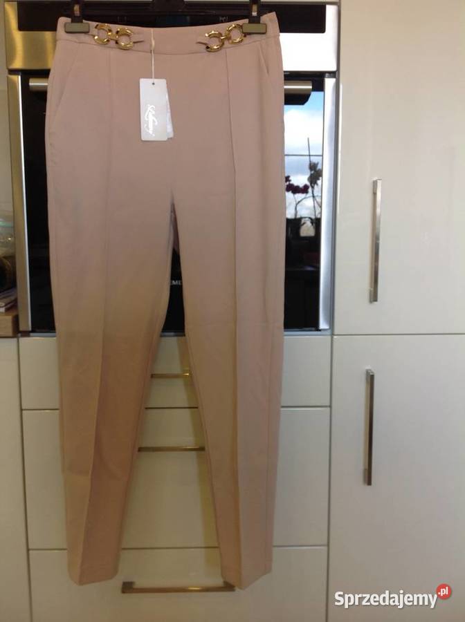 Spodnie Beżowe Cygaretki Damskie r S NOWE złoty sprzedam