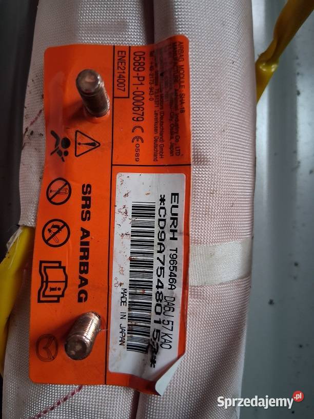 Poduszka powietrzna airbag w fotel fotela prawy Słupca