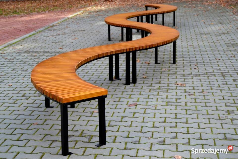 Ławka półokrągła miejska stalowa bez oparcia małopolskie Kraków