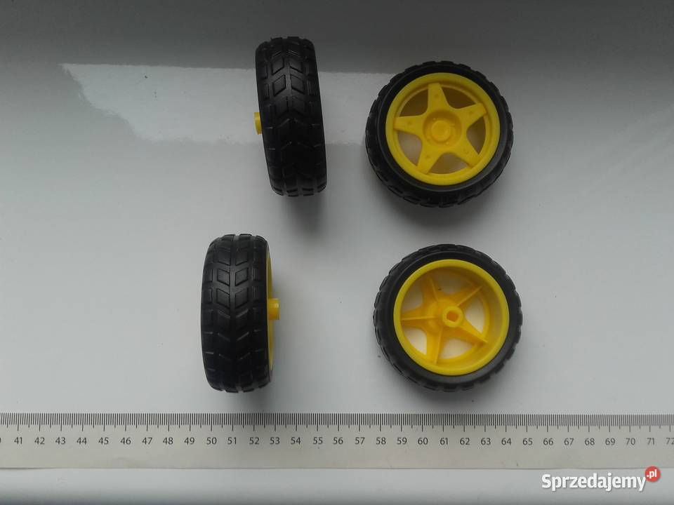 Koło z oponą do silnika TT 67mmx28mm kolor żółty/złoty Dla Dziecka Bydgoszcz