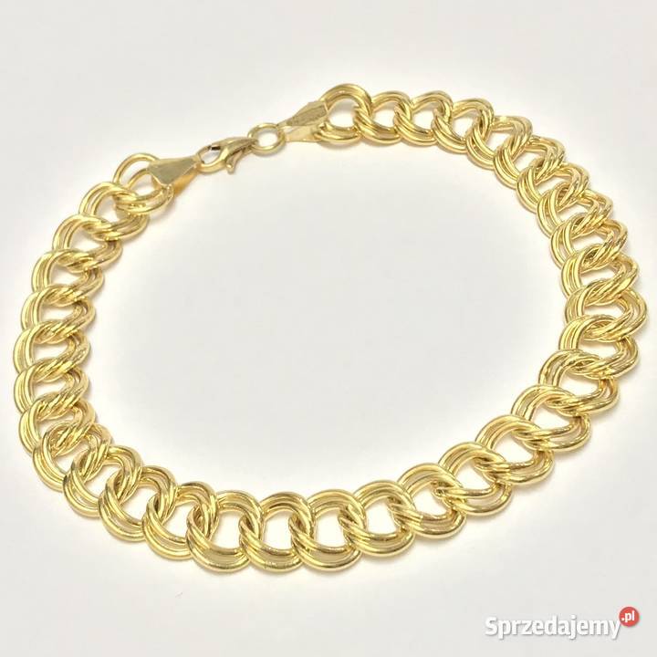 Złota BRANSOLETKA damska 18K podwójna PANCERKA mazowieckie Warszawa sprzedam