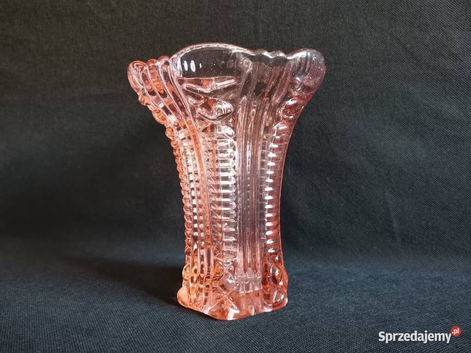 Stary duży różowy wazon HSG Ząbkowice design PRL Katowice