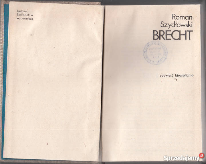 02345 BRECHT OPOWIEŚĆ BIOGRAFICZNA ROMAN Proza i poezja Czyrna