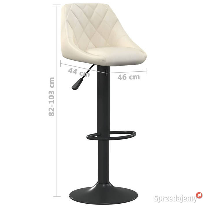 Stołek barowy kremowy obity aksamitem WM335337