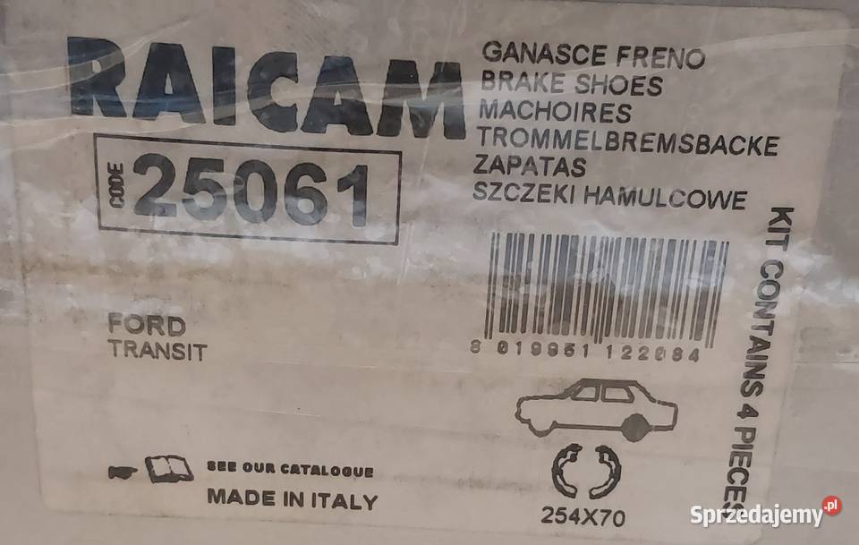 SZCZĘKI HAMULCOWE FORD TRANSIT 19851992 RAICAM Mielęcin