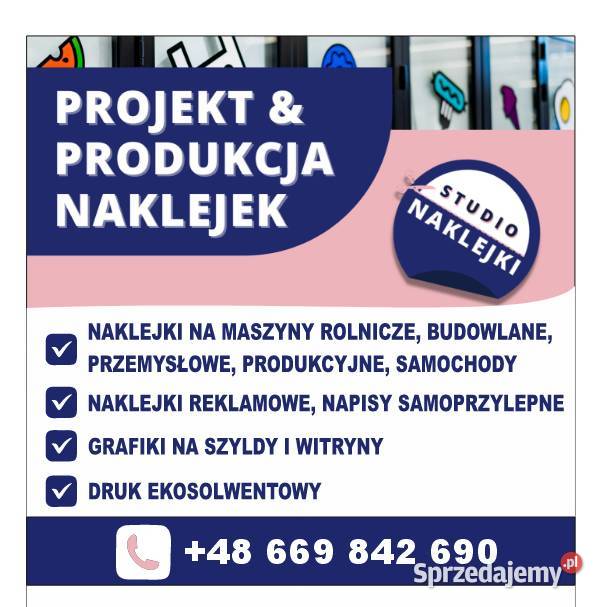 Naklejki na maszyny budowlane i rolnicze koparki Opatów