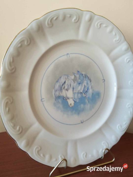 Talerz Dekoracyjny Konie SILESIE Veritable Wałbrzych