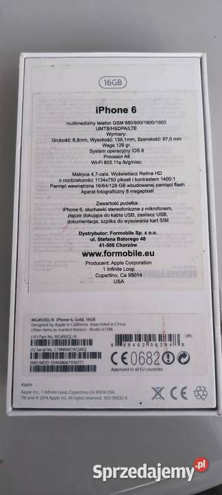 Sprzedam złoty iPhone 6 Konin