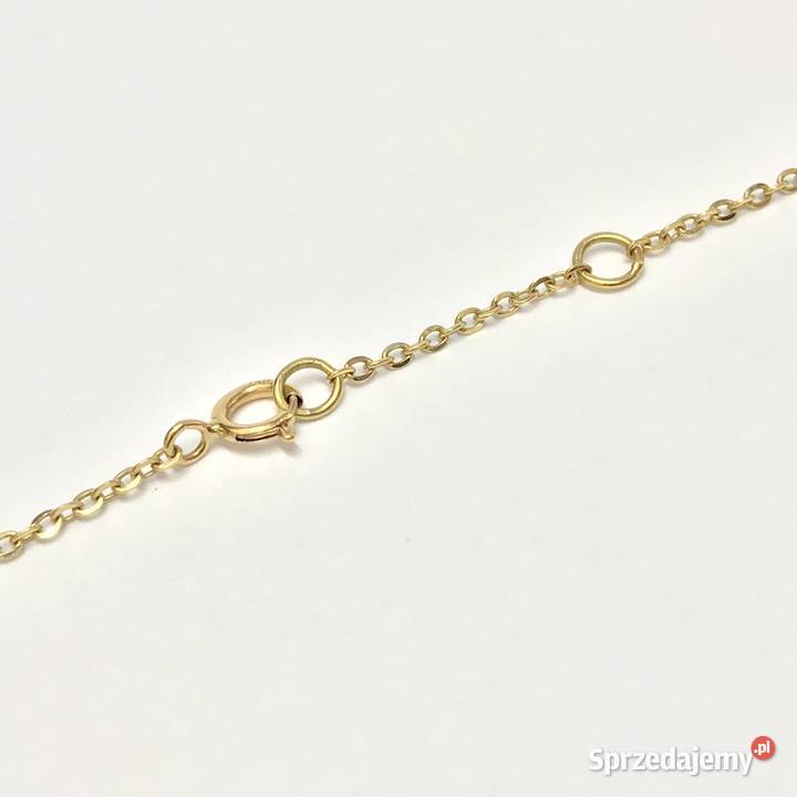 Złoty ŁAŃCUSZEK naszyjnik 18K KAMIENIE 46 cud Naszyjniki Warszawa