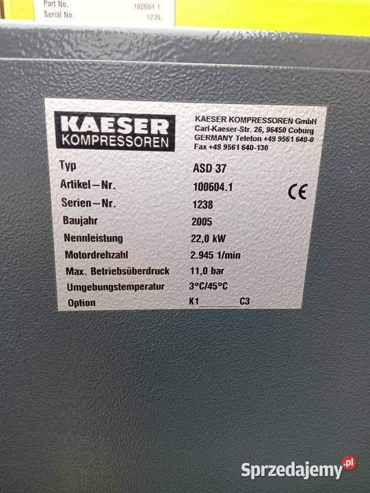Kompresor Kaeser ASD 37 pomorskie