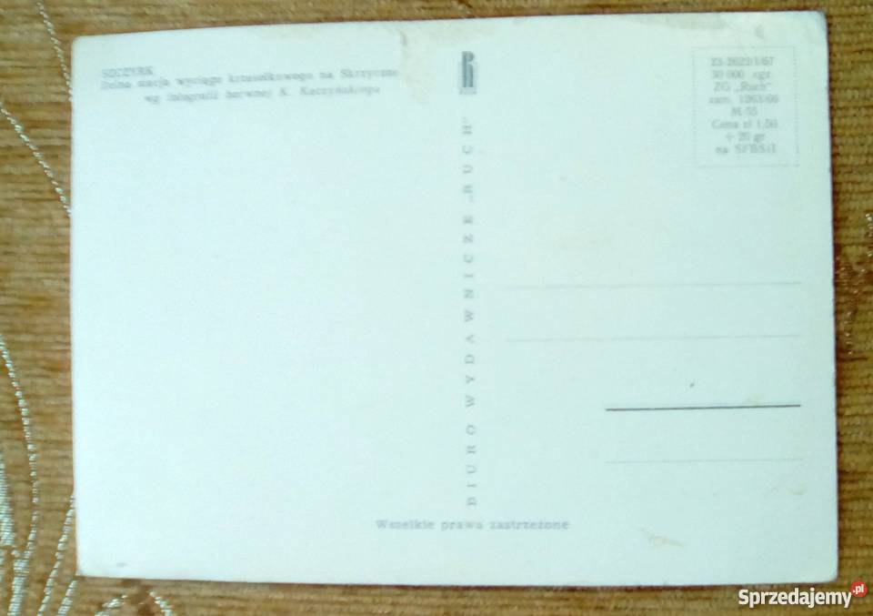 DOLNA STACJA WYCIĄGU KRZESEŁKOWEGO W SZCZYRKU Pocztówki i karty telefoniczne Piszczac