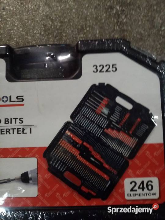zestaw 246 wiertła otwornice bity nasadki etc