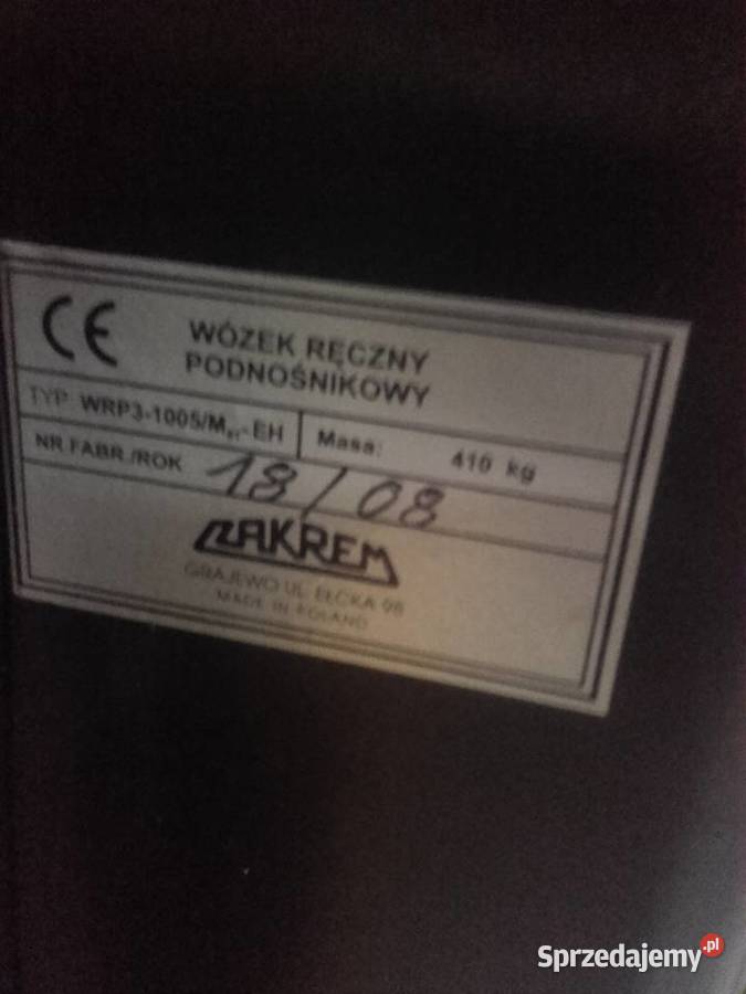 wózek widłowy ręczny zakrem WRP3 1005 MSTEHs Będzin