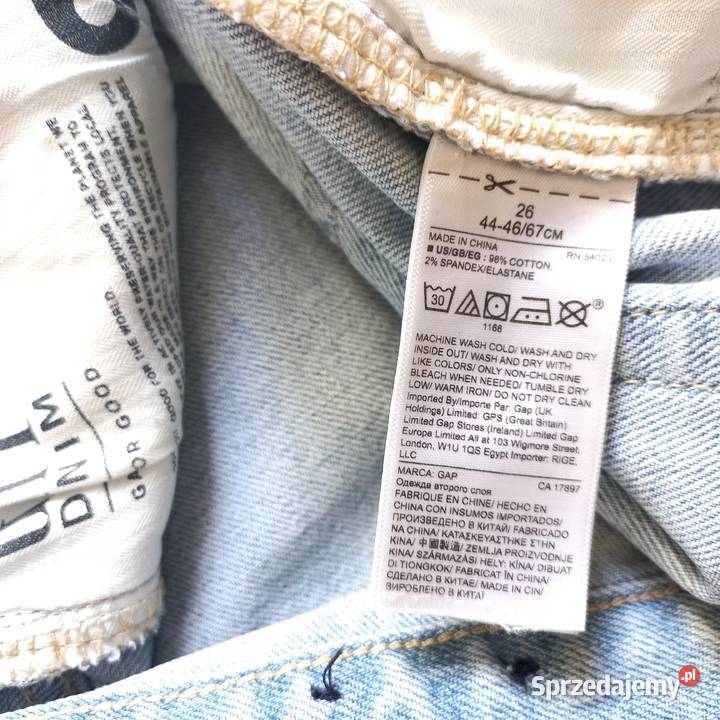 Spodnie damskie Mom Jeans r 36 GAP wysoki stan niebieski Białystok