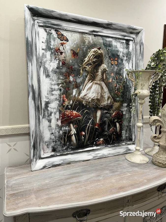 Obraz duży w starej drewnianej ramie Żary