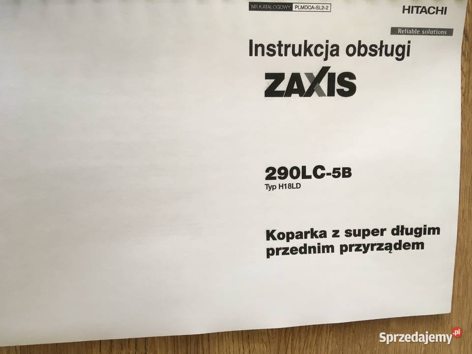 dtr instrukcja obsługi koparka hitachi zx290 Szczecin