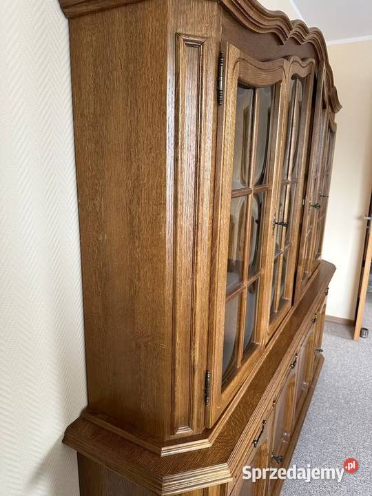 Biblioteka gabinetowa kredens witryna dębowa dąb 204cm Sypniewo