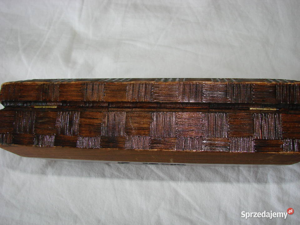 drewniane pudełko kaseta PRL Pruszcz Gdański sprzedam