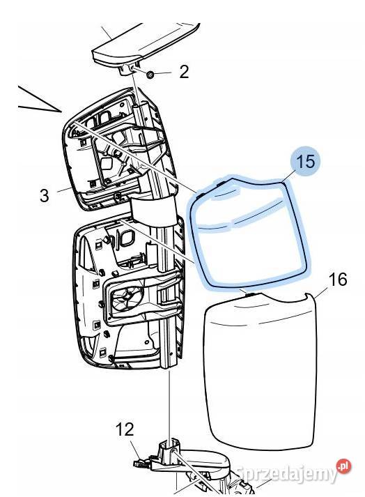 SCANIA R S POKRYWA OBUDOWA OSŁONA LUSTERKA PRAWA Bieleń