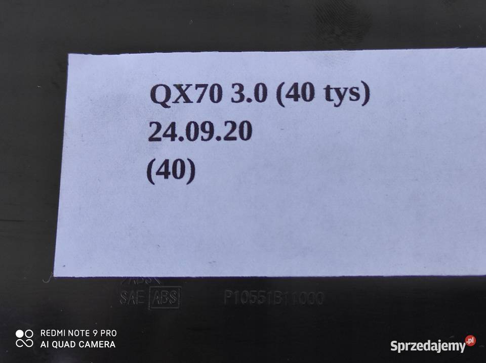 PANEL NA MIESZEK SCHOWEK TUNELU INFINITI QX70 FX