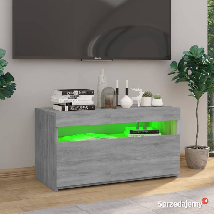 Szafka pod TV z oświetleniem LED szary dąb Warszawa