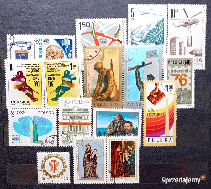 Znaczki polskie 1976 kasowane Leźnica Wielka-Osiedle