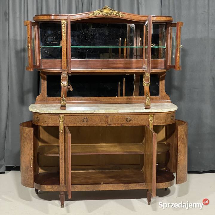 Antyczny kredens salonowy z nadstawką XIXXX w Budno