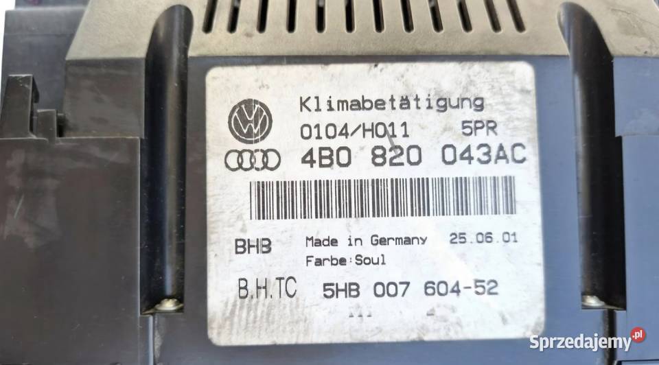 PANEL STEROWANIA NAWIEWU KLIMATYZACJI AUDI A6 C5 osobowe Działoszyce