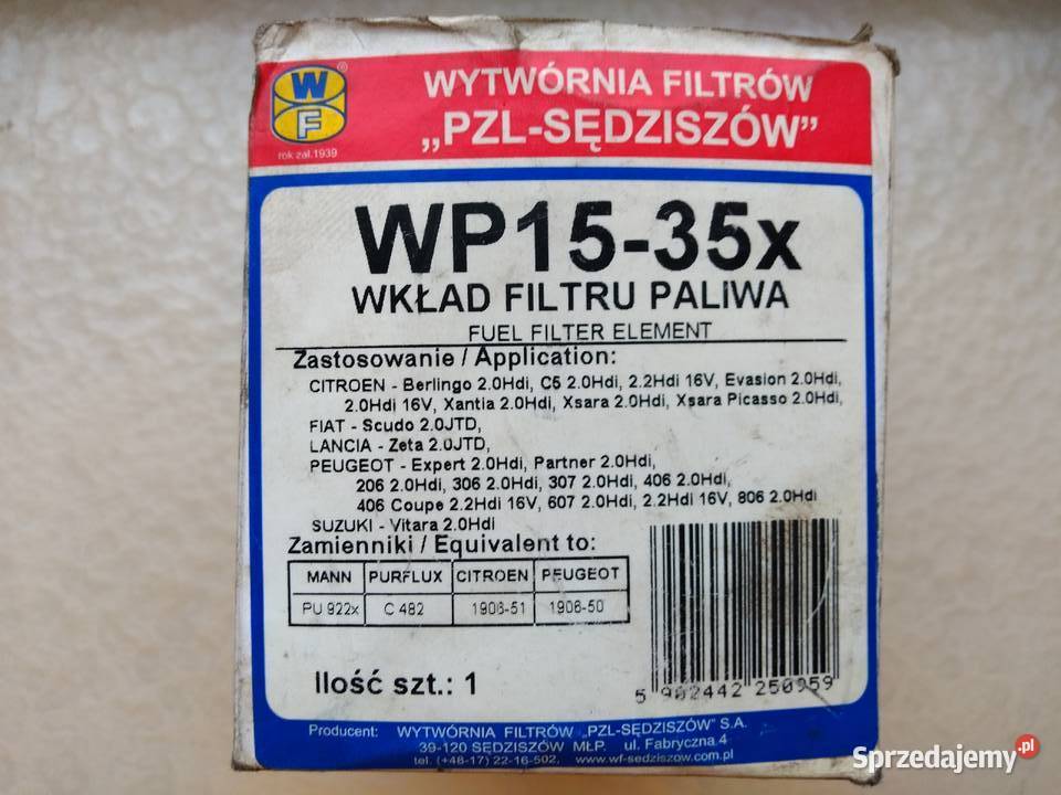 Filtr paliwa WP1535x PZL Sędziszów Citroen Fiat Katowice