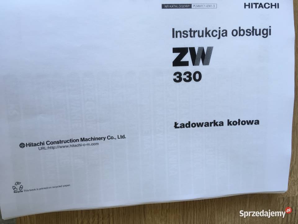 dtr instrukcja obsługi ładowarka hitachi zw 330 Szczecin sprzedam