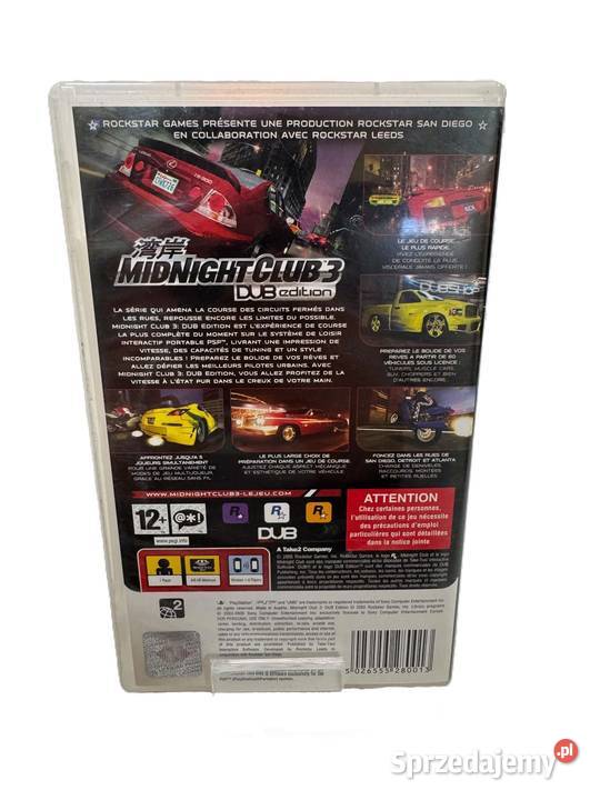 Gra Midnight Club 3 Dub Edition PSP Elbląg