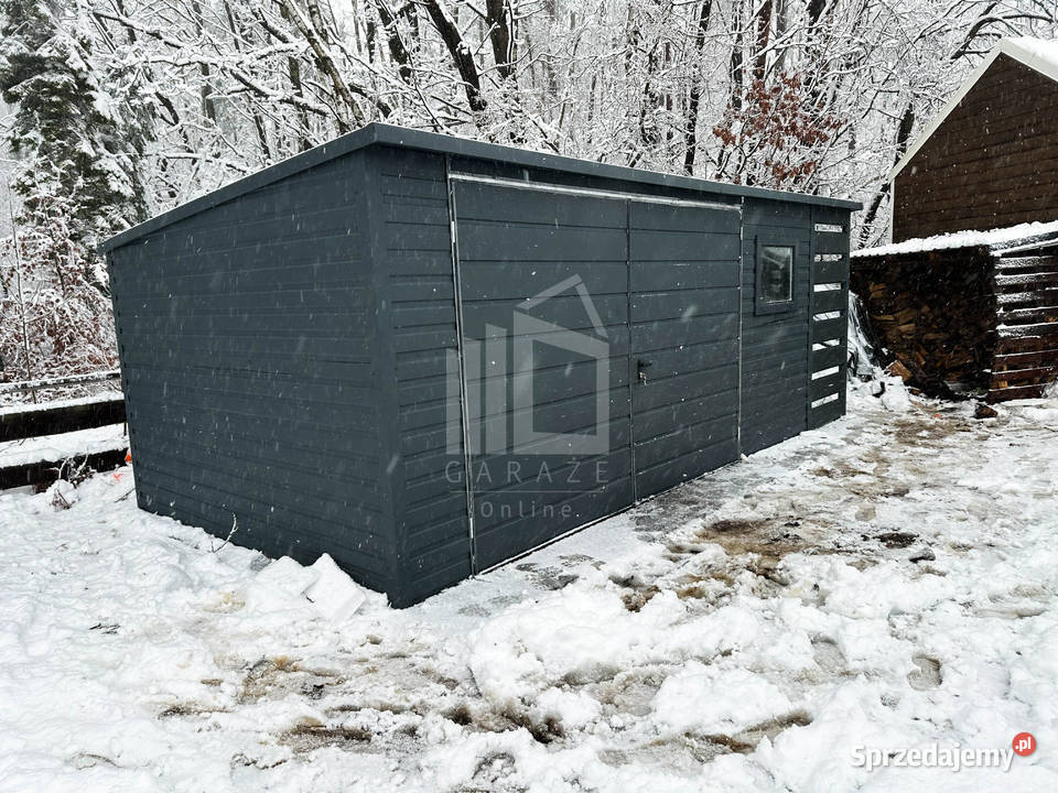 Domek Ogrodowy Schowek Blaszany 5x3 1x3 Antracyt Przemyśl