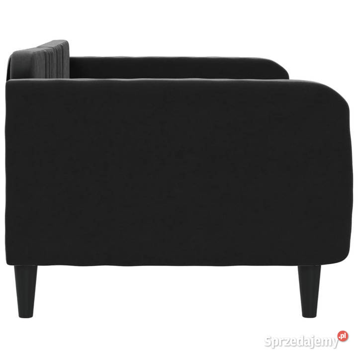 Sofa z funkcją spania czarna obita aksamitem 213cm Warszawa